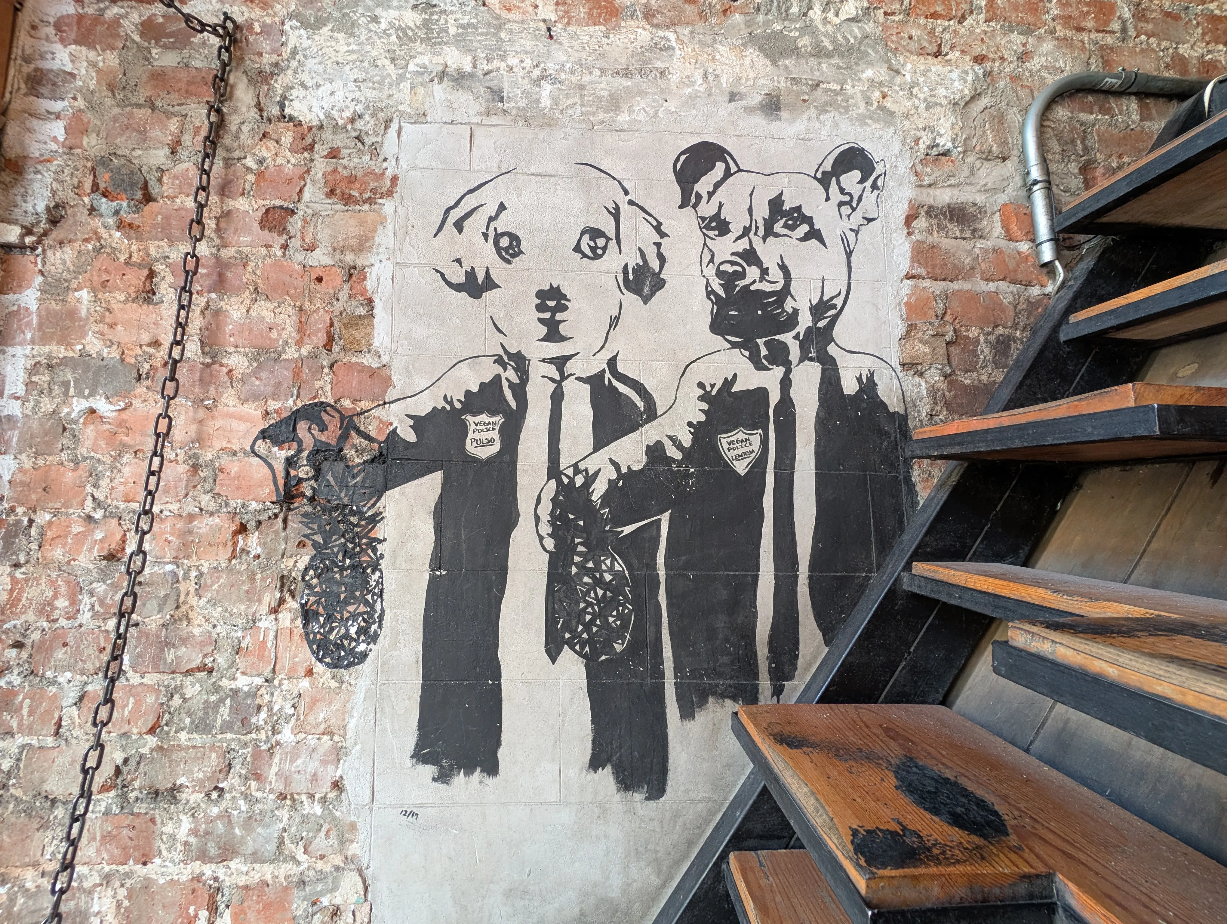 Vegan police at the vegan cafe